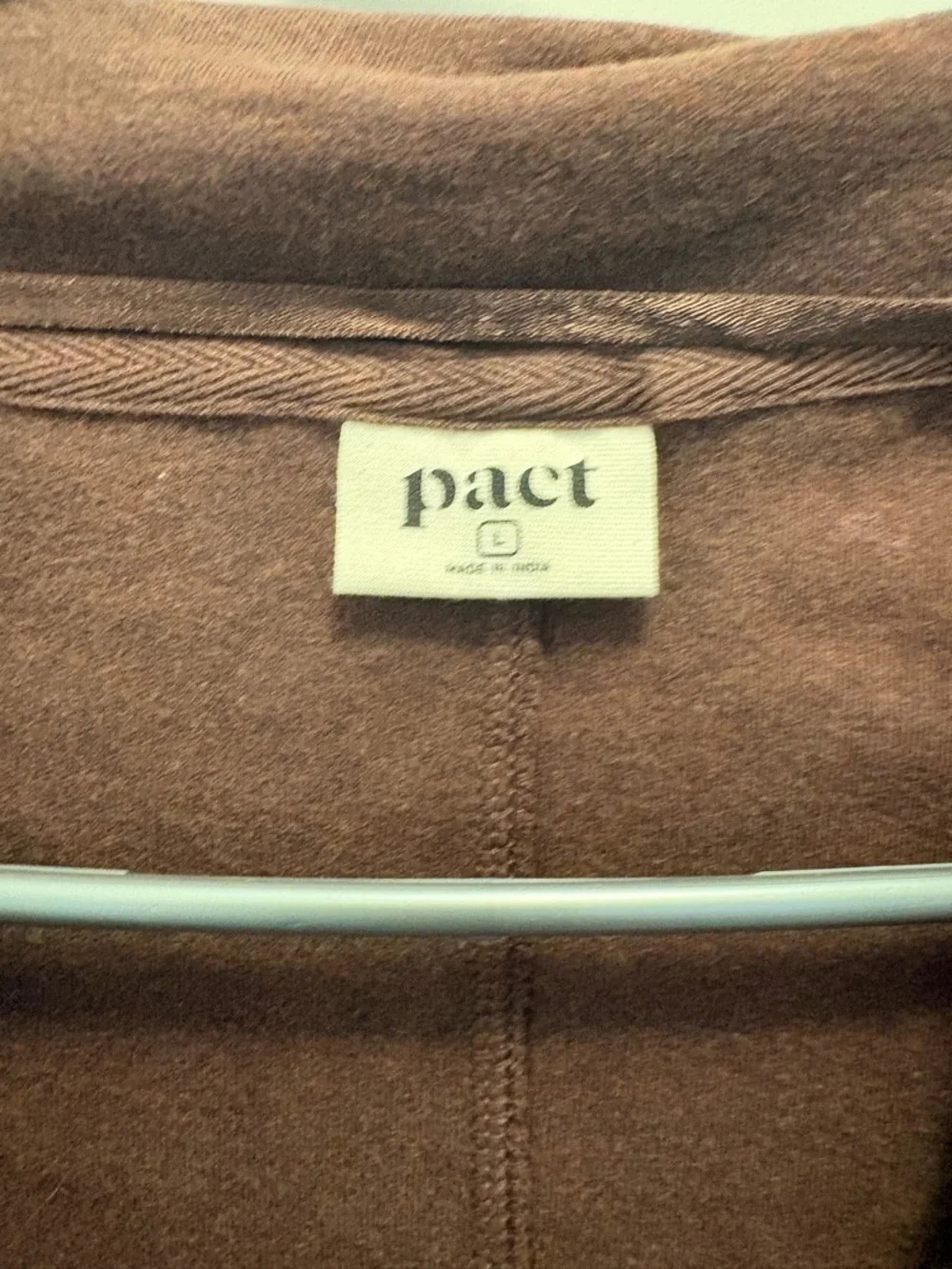 Pact Brown Relaxed Organic Cotton Blazer NWOT Size L - Picture 5 of 5